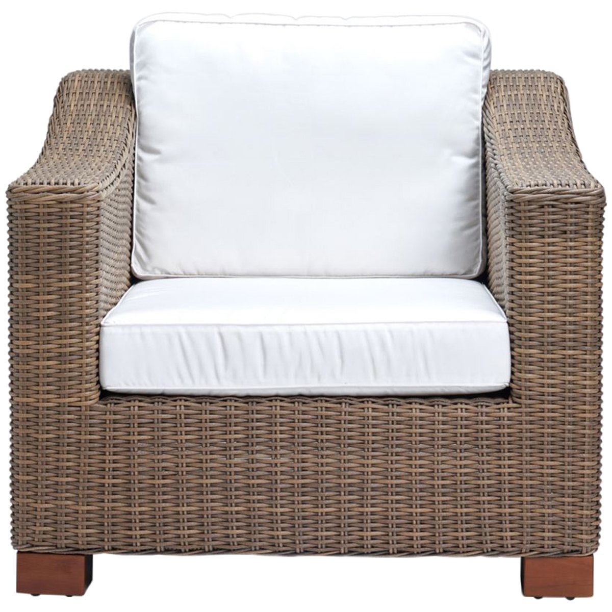 Made Goods Marina Faux Wicker Outdoor Lounge Chair in Volta Fabric