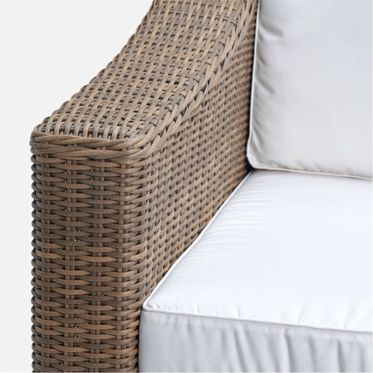 Made Goods Marina Faux Wicker Outdoor Lounge Chair in Havel Velvet