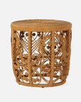 Made Goods Maybelle Barrel-Style Side Table in Curlicue Wicker