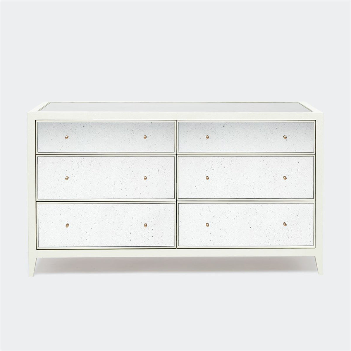 Made Goods Mia Mirrored 6-Drawer Dresser in Faux Shagreen