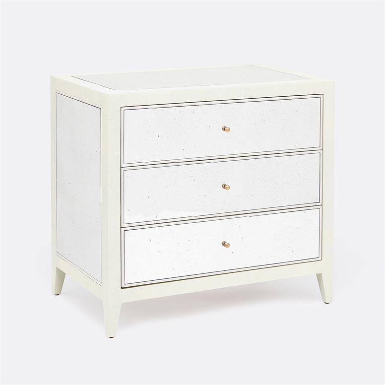 Made Goods Mia Mirrored Double Nightstand in Faux Shagreen