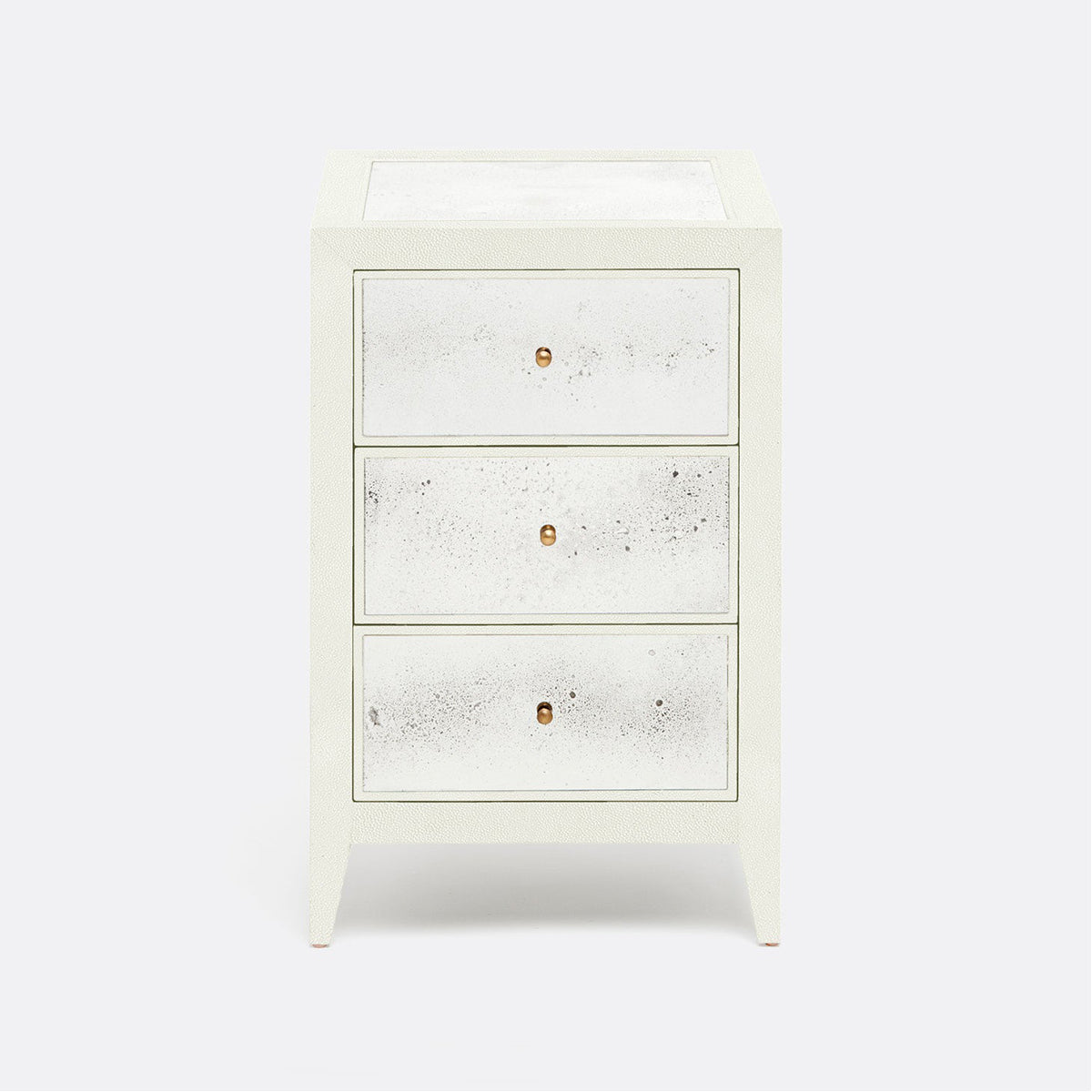 Made Goods Mia Mirrored Single Nightstand in Faux Shagreen