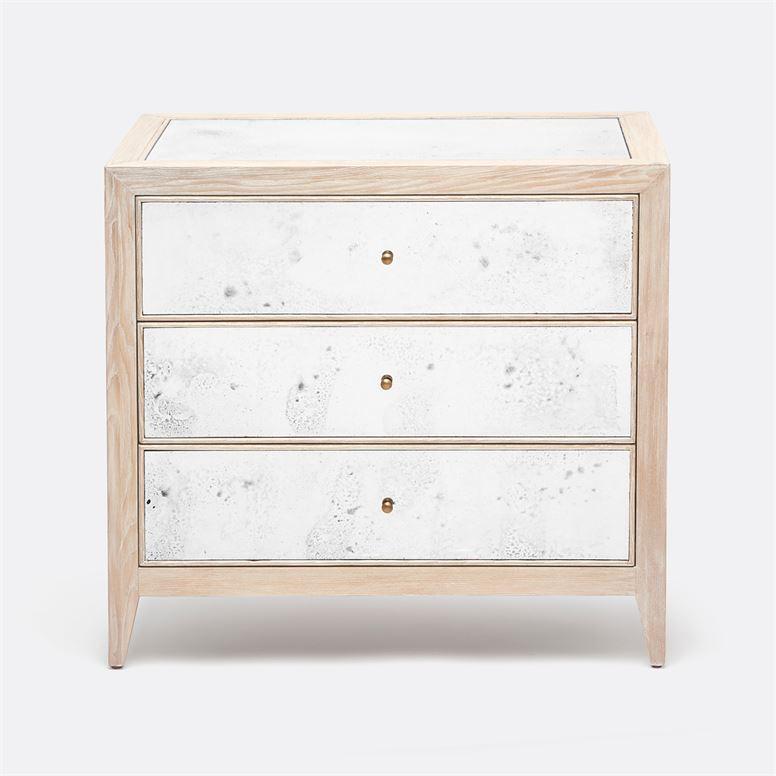 Made Goods Mia Mirrored Double Nightstand in Oak