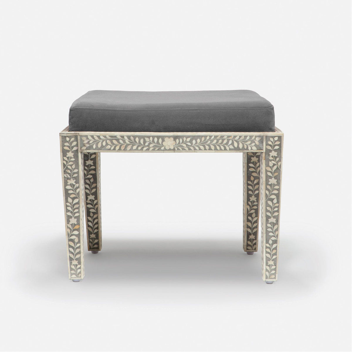 Made Goods Miranda Inlaid Bone Single Bench in Pagua Fabric