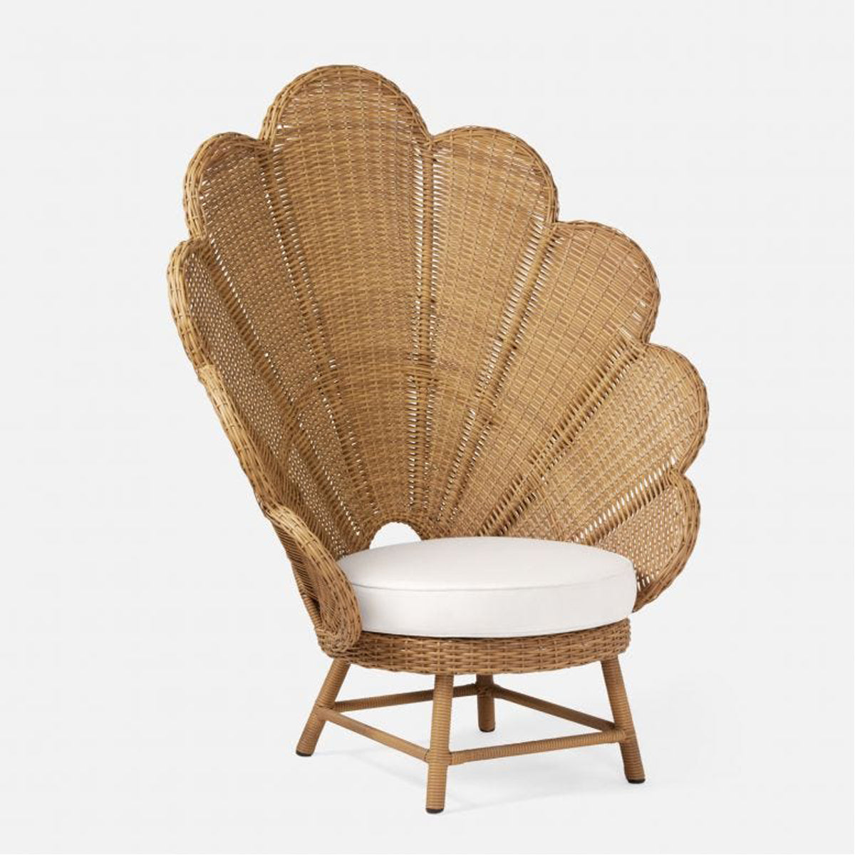 Made Goods Nima Scalloped Peacock Outdoor Lounge Chair in Havel Velvet