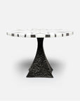 Made Goods Noor Round Metal Dining Table in Geometric Marble