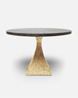 Made Goods Noor Round Metal Dining Table in Zinc Metal