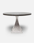 Made Goods Noor Round Metal Dining Table in Zinc Metal