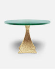 Made Goods Noor Round Metal Dining Table in Emerald Shell