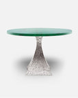 Made Goods Noor Round Metal Dining Table in Emerald Shell