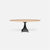 Made Goods Noor Oval Single Base Dining Table in White Cerused Oak