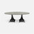 Made Goods Noor Oval Double Base Dining Table in Vintage Faux Shagreen