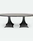 Made Goods Noor Oval Double Base Dining Table in Faux Horn