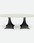 Made Goods Noor Oval Double Base Dining Table in Faux Horn