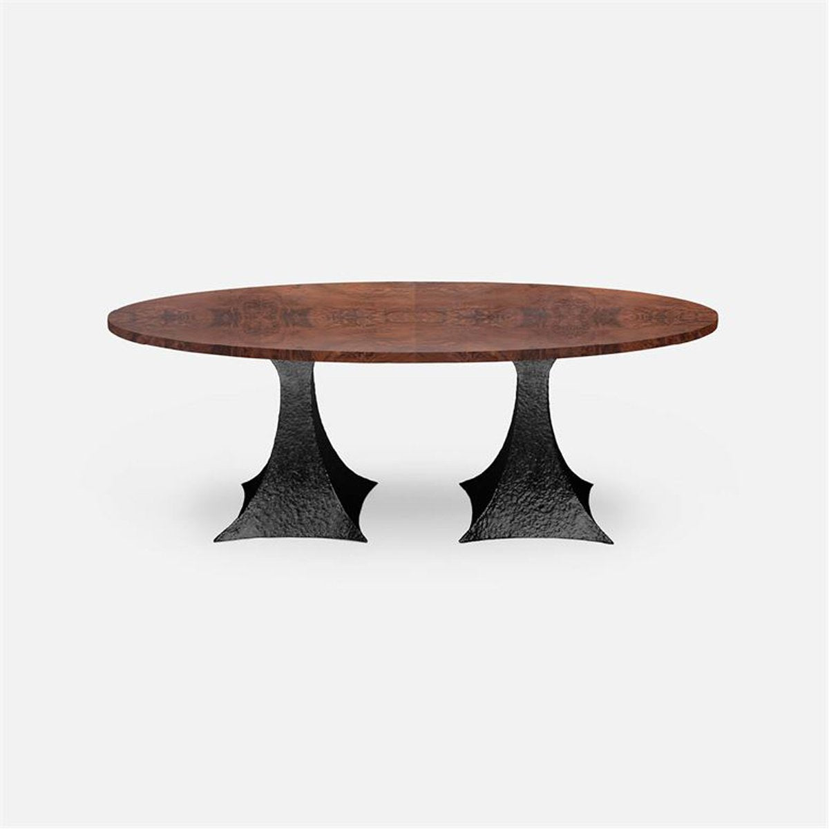 Made Goods Noor Oval Double Base Dining Table in Veneer