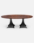 Made Goods Noor Oval Double Base Dining Table in Veneer