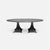 Made Goods Noor Oval Double Base Dining Table in Zinc Metal