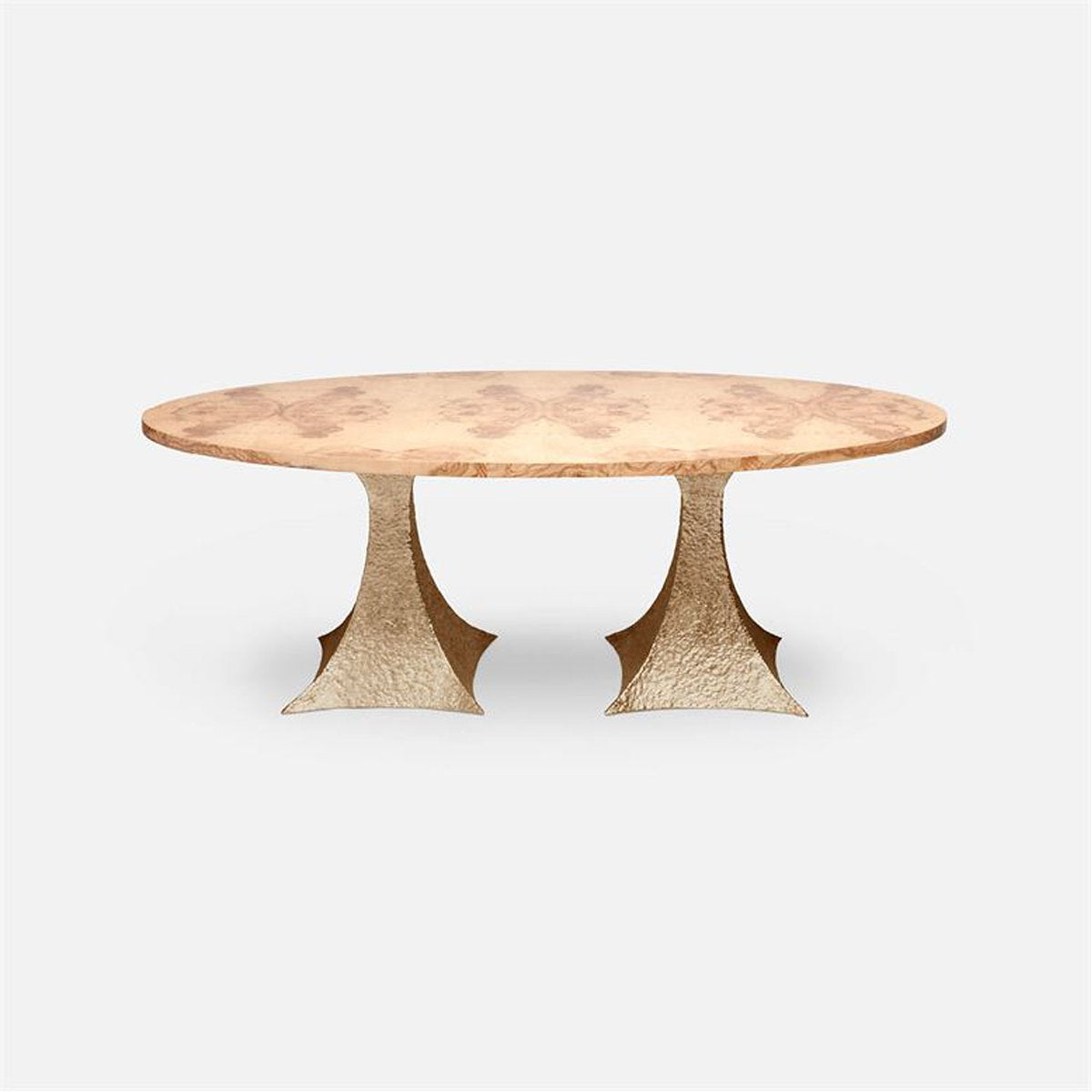 Made Goods Noor Oval Double Base Dining Table in Veneer