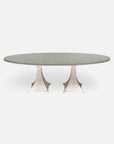 Made Goods Noor Oval Double Base Dining Table in Vintage Faux Shagreen