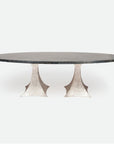 Made Goods Noor Oval Double Base Dining Table in Faux Horn