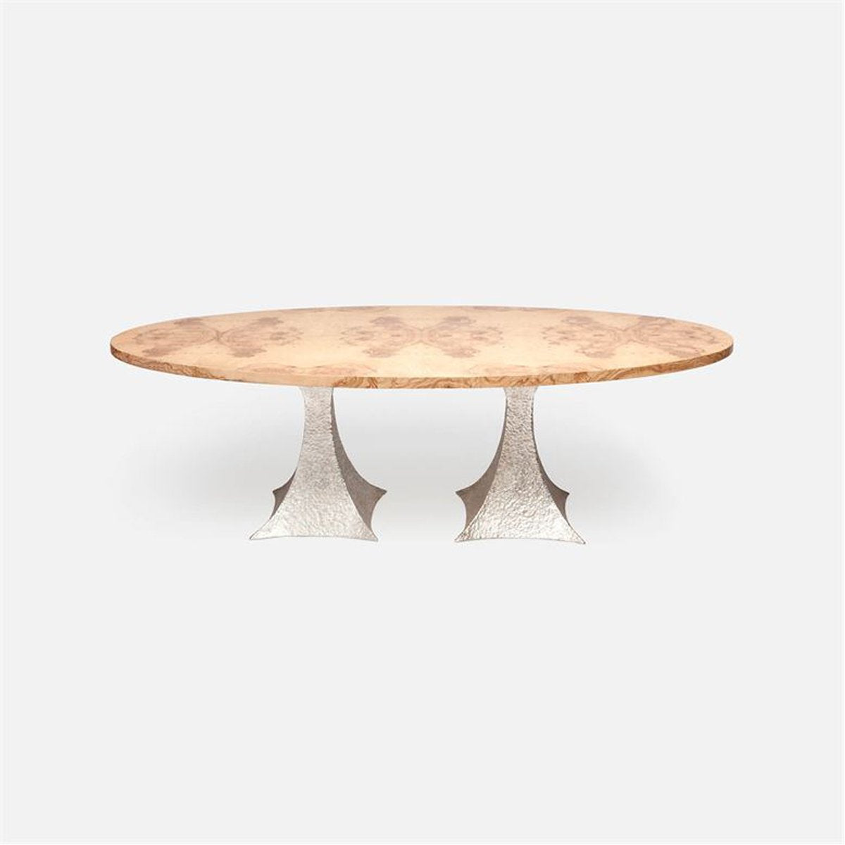 Made Goods Noor Oval Double Base Dining Table in Veneer