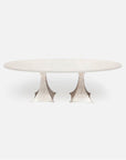 Made Goods Noor Oval Double Base Dining Table in Vintage Faux Shagreen