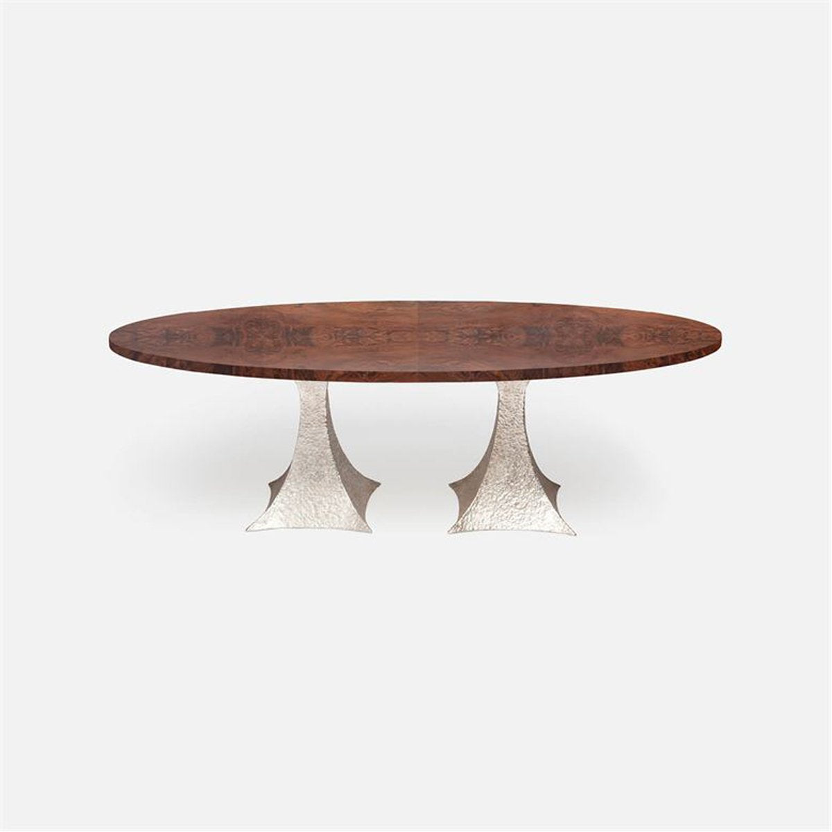 Made Goods Noor Oval Double Base Dining Table in Veneer