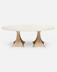 Made Goods Noor Oval Double Base Dining Table in Vintage Faux Shagreen