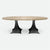 Made Goods Noor Oval Double Base Dining Table in Stone