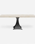 Made Goods Noor Rectangular Single Base Dining Table in Stone