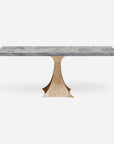 Made Goods Noor Rectangular Single Base Dining Table in Stone