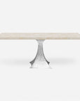 Made Goods Noor Rectangular Single Base Dining Table in Stone