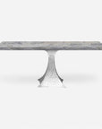 Made Goods Noor Rectangular Single Base Dining Table in Stone