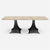 Made Goods Noor Rectangular Double Base Dining Table in Stone