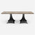 Made Goods Noor Rectangular Double Base Dining Table in Warm Gray Marble