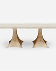 Made Goods Noor Rectangular Double Base Dining Table in Stone