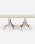 Made Goods Noor Rectangular Double Base Dining Table in Stone