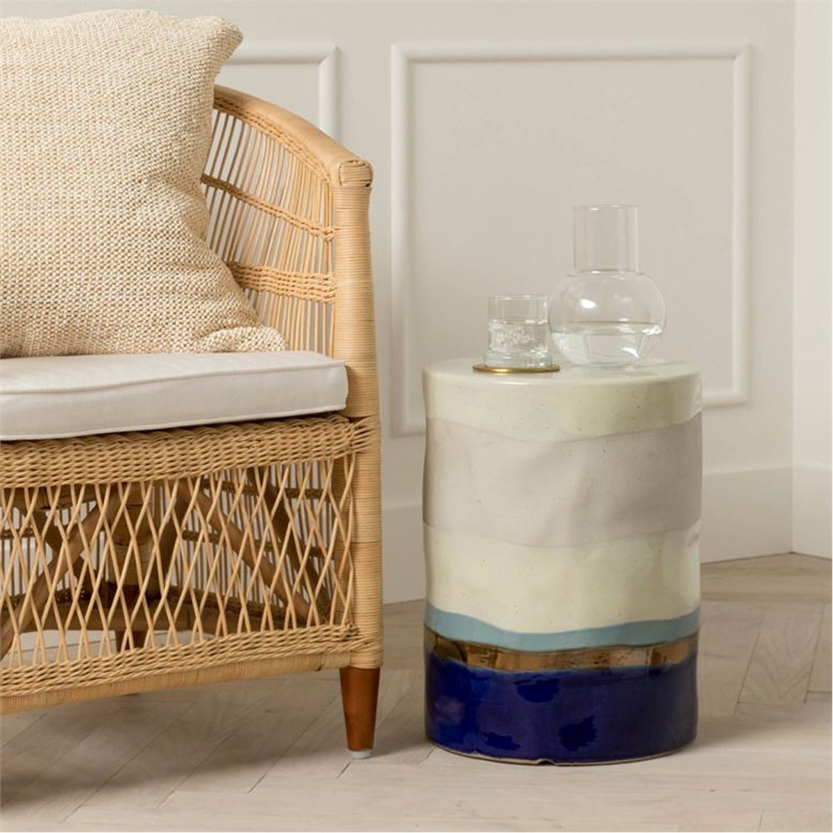 Made Goods Orla Layered Color Outdoor Stool