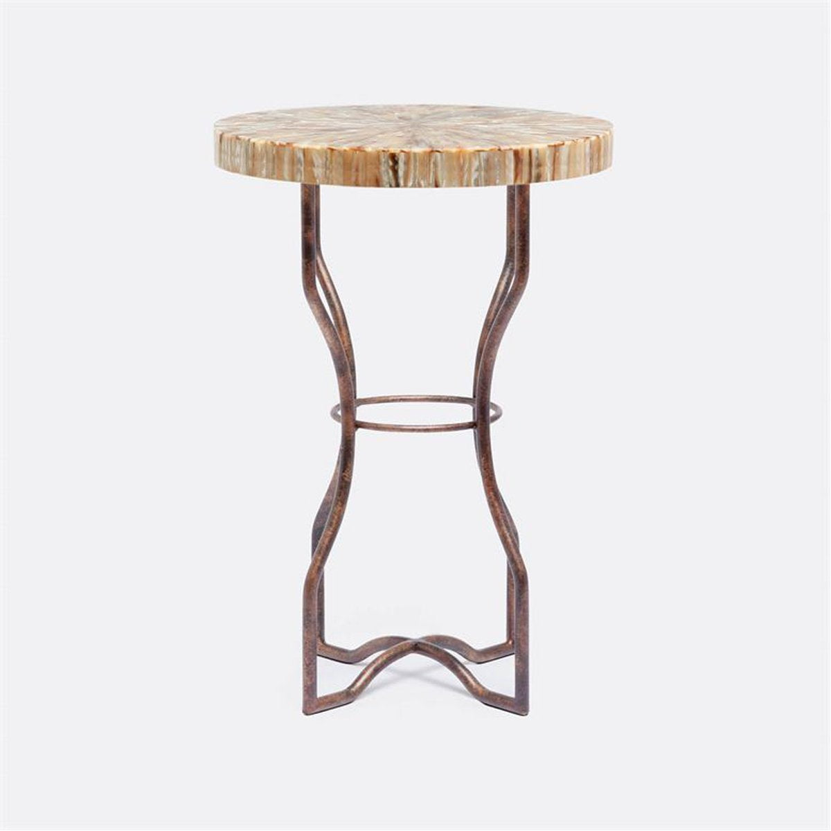 Made Goods Osten Classic Metal Side Table in Shell