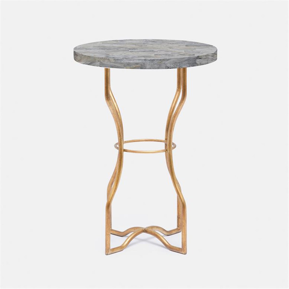 Made Goods Osten Classic Metal Side Table in Stone