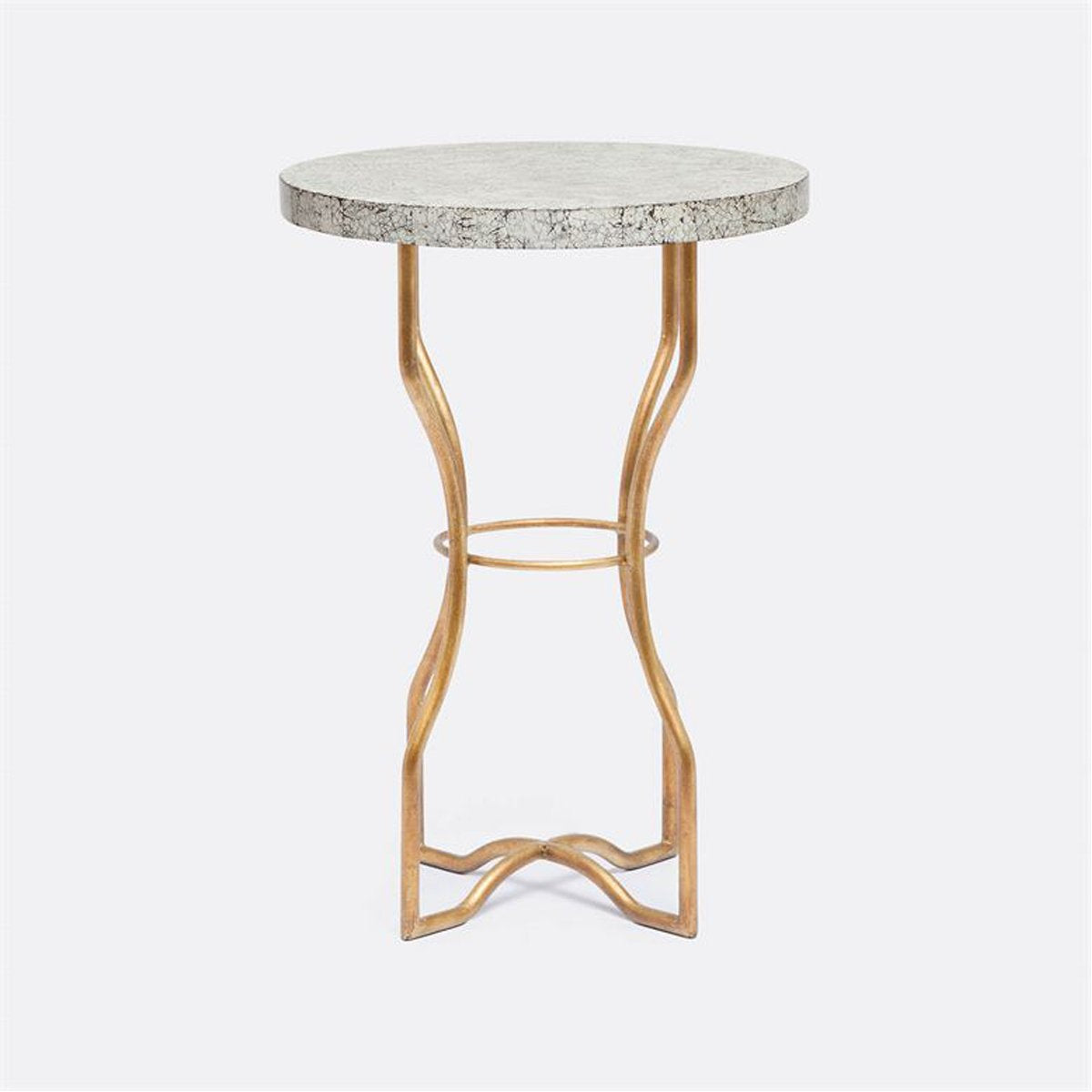 Made Goods Osten Classic Metal Side Table in Shell