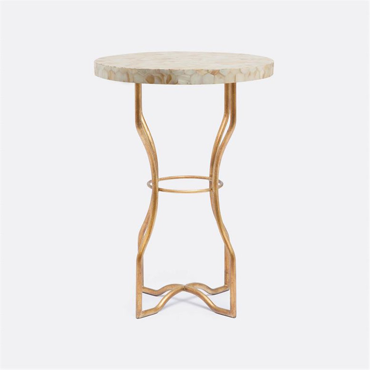 Made Goods Osten Classic Metal Side Table in Shell