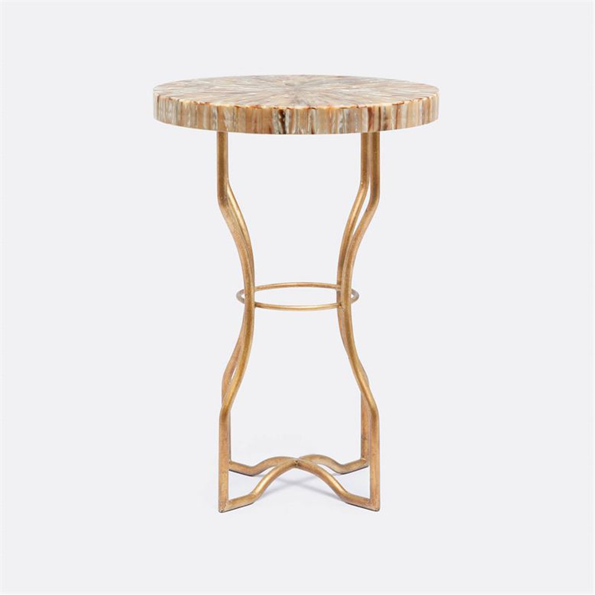 Made Goods Osten Classic Metal Side Table in Shell