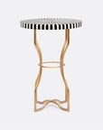 Made Goods Osten Classic Metal Side Table in Striped Marble