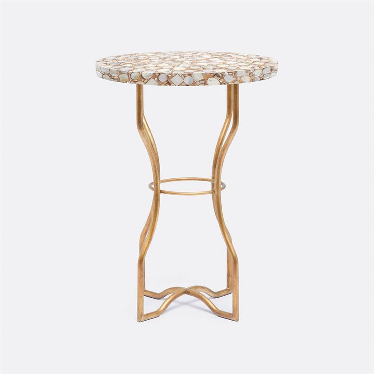 Made Goods Osten Classic Metal Side Table in Shell