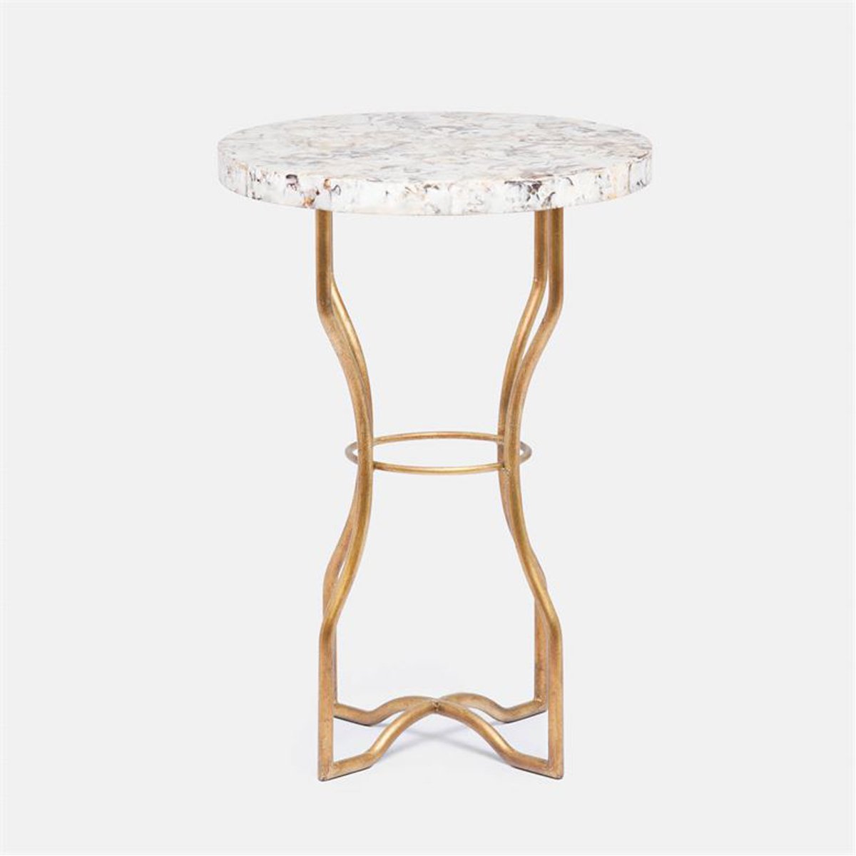 Made Goods Osten Classic Metal Side Table in Shell