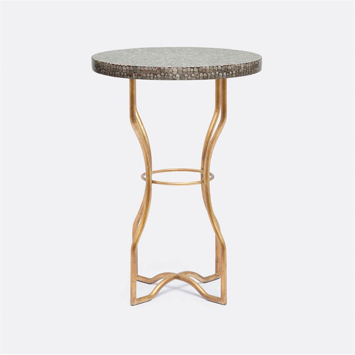 Made Goods Osten Classic Metal Side Table in Shell