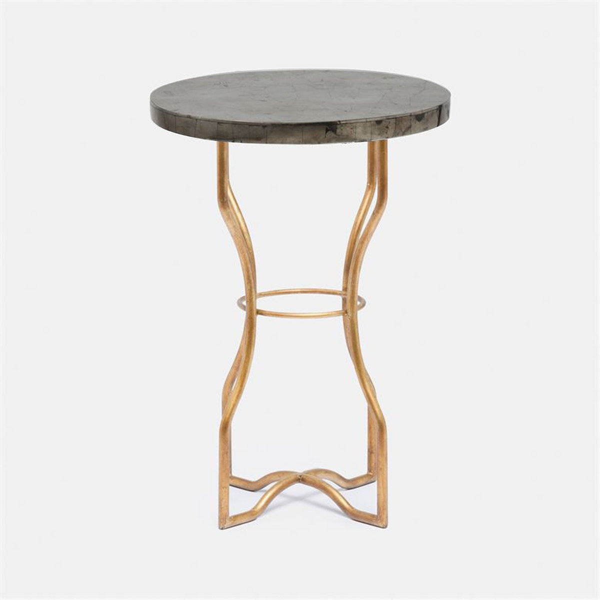 Made Goods Osten Classic Metal Side Table in Pyrite