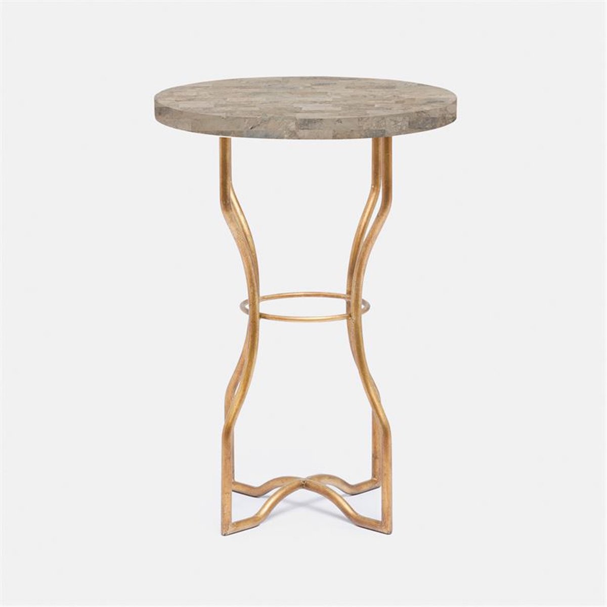 Made Goods Osten Classic Metal Side Table in Marble