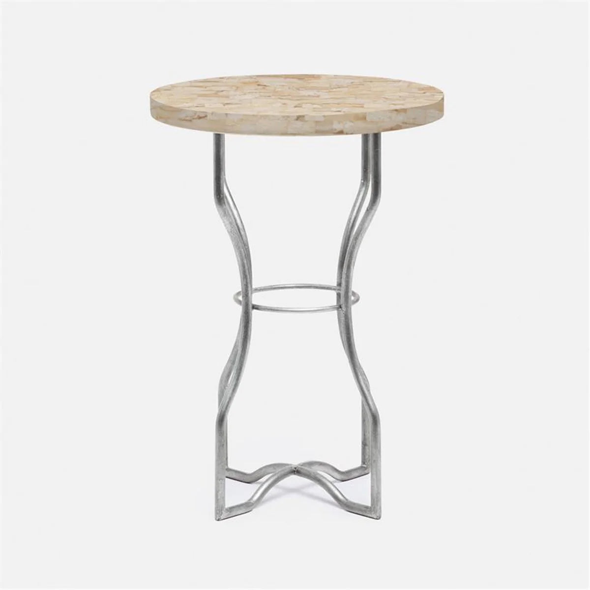 Made Goods Osten Classic Metal Side Table in Stone